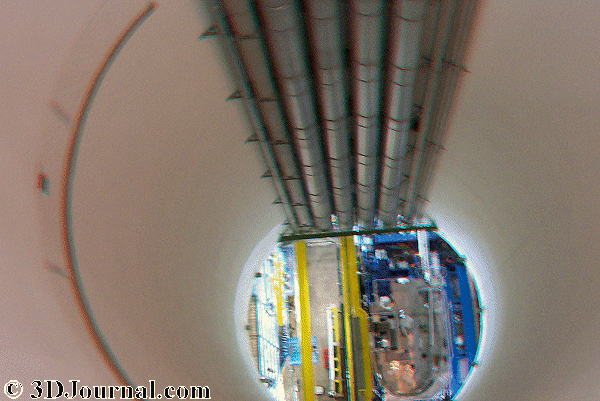 Švýcarsko - CERN - pohled na detektor částic CMS svrchu