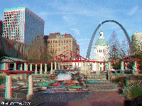 St. Louis - Kiener Plaza and Gateway Arch
