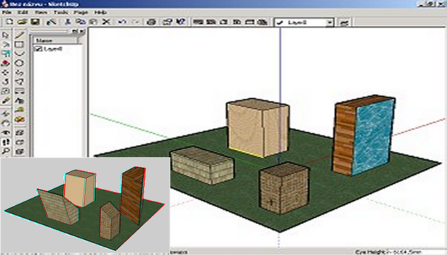 SketchUp and the resulting 3D image