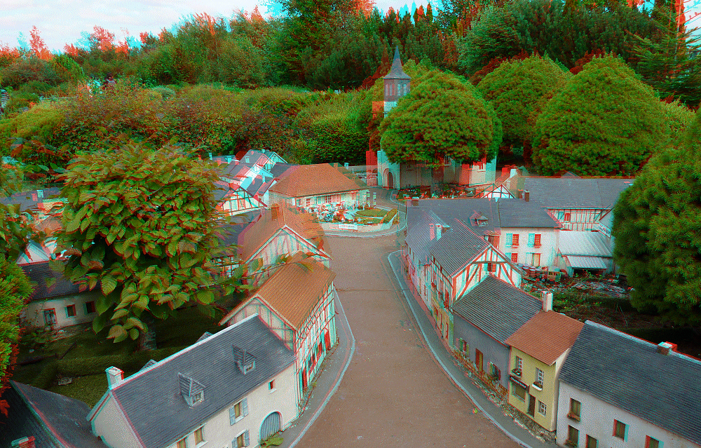 Example of a 3D photo in Anaglyph format for red-blue glasses. Shot from France Miniature. Photo: Petr M., 3DJournal