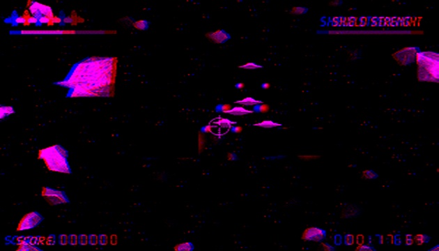 Screenshot from the Stereo Space Combat game
